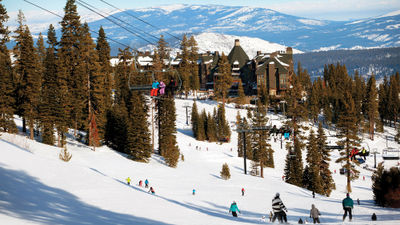 The Ritz-Carlton, Lake Tahoe sits midmountain on the slopes of the Northstar California ski resort.