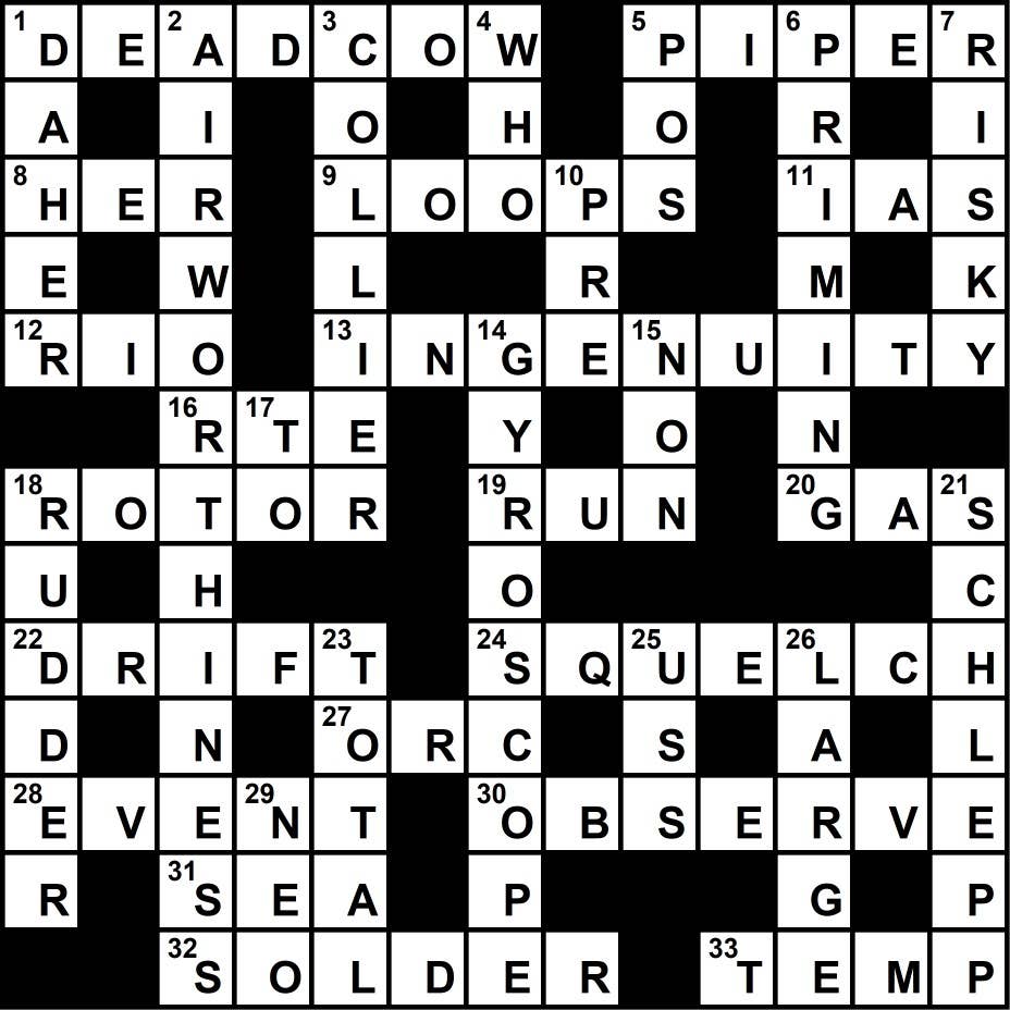 June 2022 Crossword Key