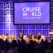 Panelists on the Mastermind Leadership Panel discussion, from left: Katina Athanasiou of Silversea Cruises; Kris Endreson of MSC Cruises; Anthony Meloro of Royal Caribbean; Todd Hamilton of Norwegian Cruise Line; Dondra Ritzenthaler of Celebrity Cruises; Carmen Roig of Princess Cruises; and Janet Wygert of Carnival Cruise Line and was moderated by Danny Genung and Mary Pat Sullivan.