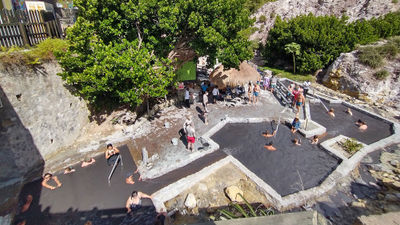 Aerial view of the mud baths at Sulphur Springs