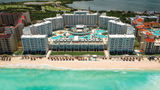 An aerial view of the Hilton Cancun Mar Caribe All-Inclusive Resort.