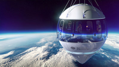 Spaceship Neptune is a capsule anchored by a high-altitude balloon that will launch guests into space.