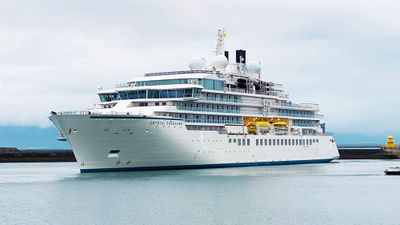 The Crystal Endeavor expedition ship in 2021. That ship now sails for Silversea Cruises as the Silver Endeavour.