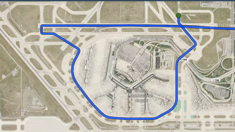 Taxi pattern at Chicago O'Hare